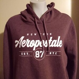 Aeropostale New York 87 Burgundy pullover hoodie for women size XL
